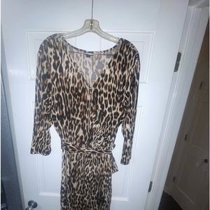 Plus size women’s cheetah print dress.